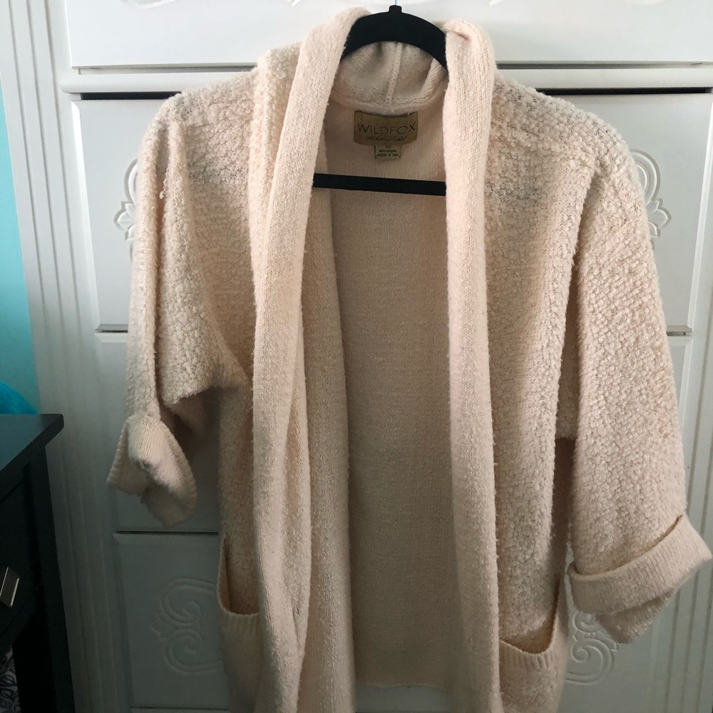 Wild fox Oversized Cream Cardigan